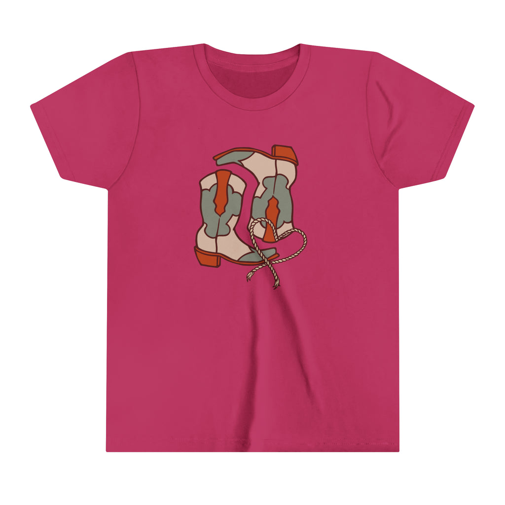 Pair A' Boots Youth Short Sleeve Tee Berry
