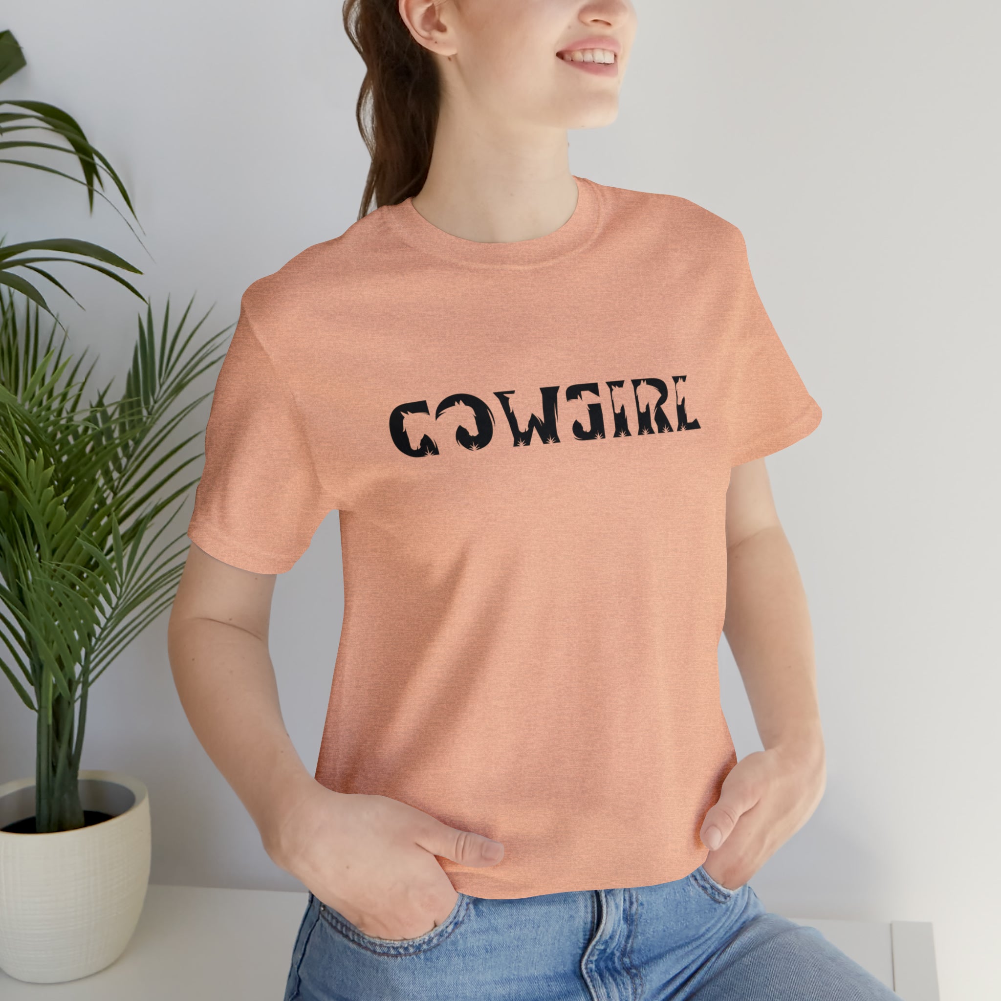 Cowgirl Short Sleeve Tee tcc graphic tee Printify Heather Peach XS 