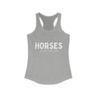 Horses Because People Suck Racerback Tank tcc graphic tee Printify XS Heather Grey 