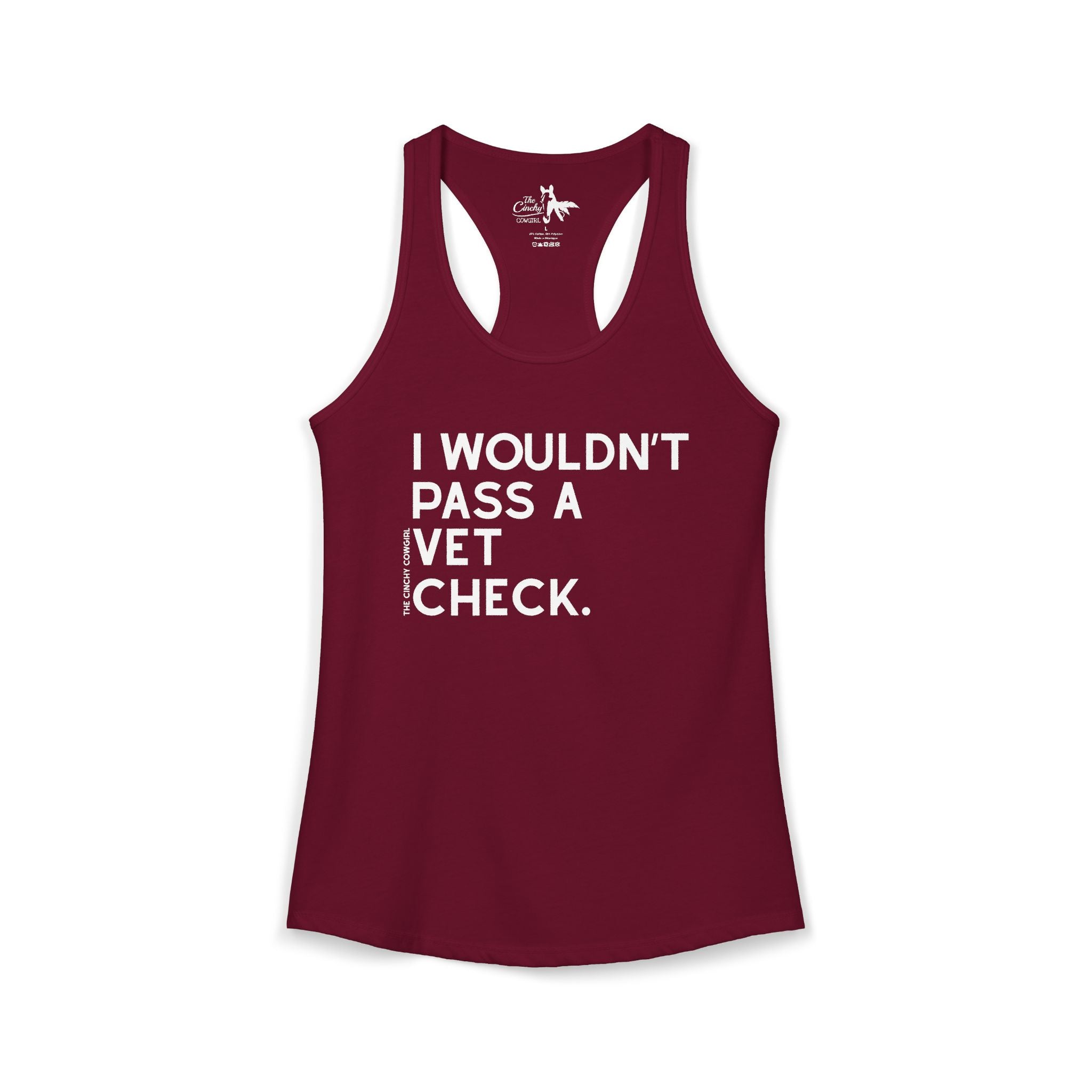 I Wouldn't Pass A Vet Check Tank Top Tank Top The Cinchy Cowgirl - Print XS Solid Cardinal Red