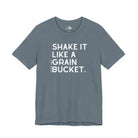 Shake It Like A Grain Bucket Short Sleeve Tee Graphic Tee The Cinchy Cowgirl - Print Heather Slate XS