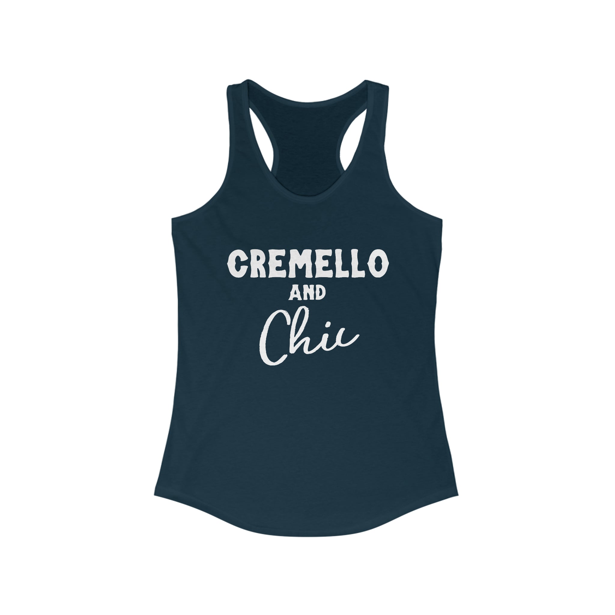 Cremello & Chic Racerback Tank Horse Color Shirts Printify XS Solid Midnight Navy