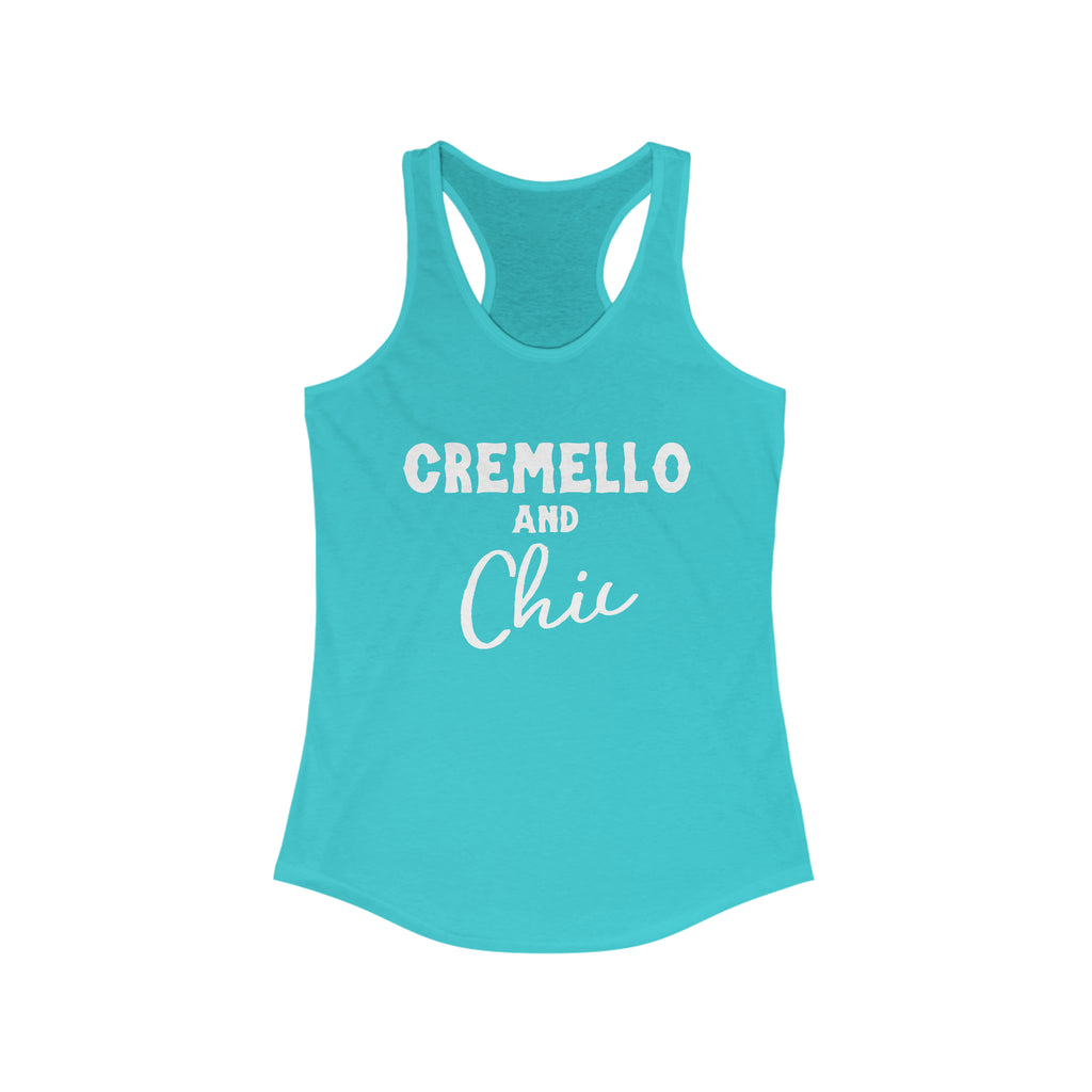 Cremello & Chic Racerback Tank Horse Color Shirts Printify XS Solid Tahiti Blue 