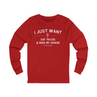 I Just Want To Eat Tacos And Ride My Horse Long Sleeve Tee Long-sleeve The Cinchy Cowgirl - Print S Red
