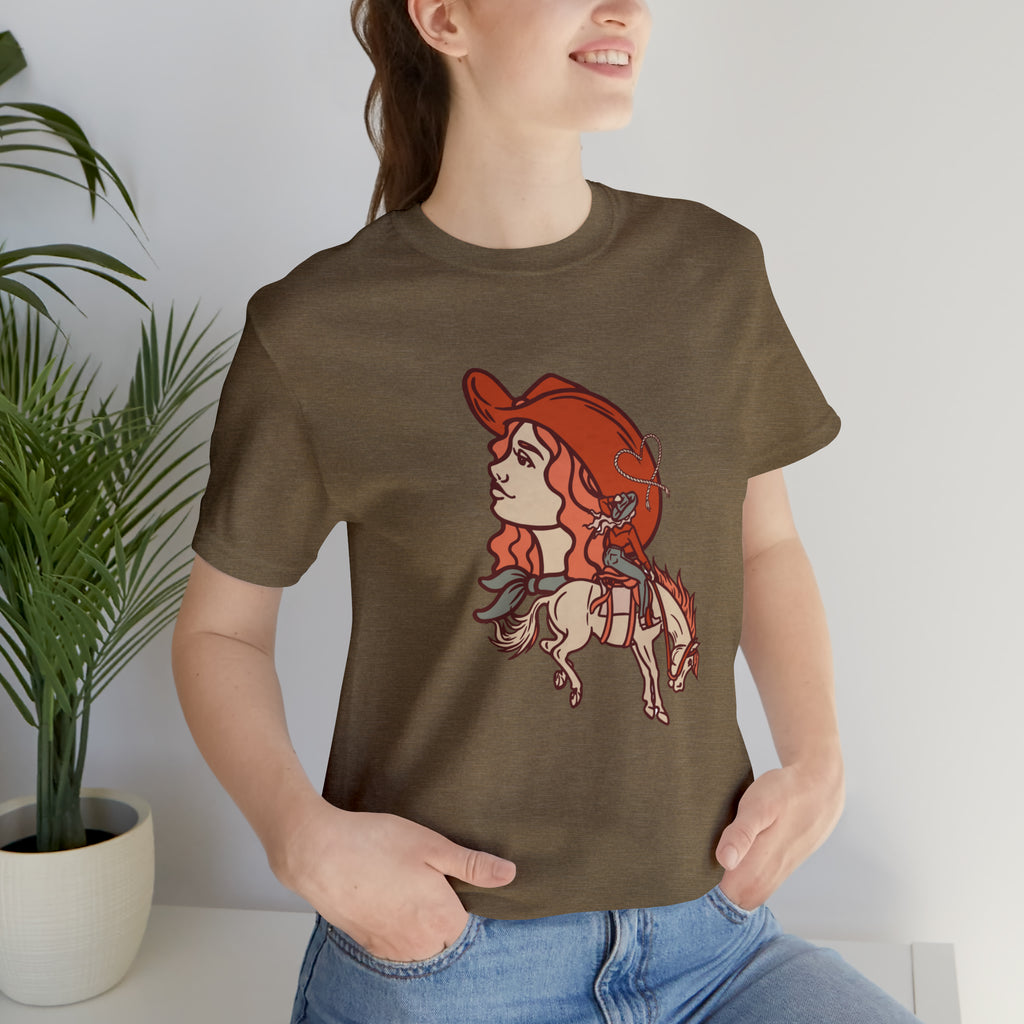 Cowgirl's Soul Short Sleeve Tee tcc graphic tee Printify Heather Olive XS 