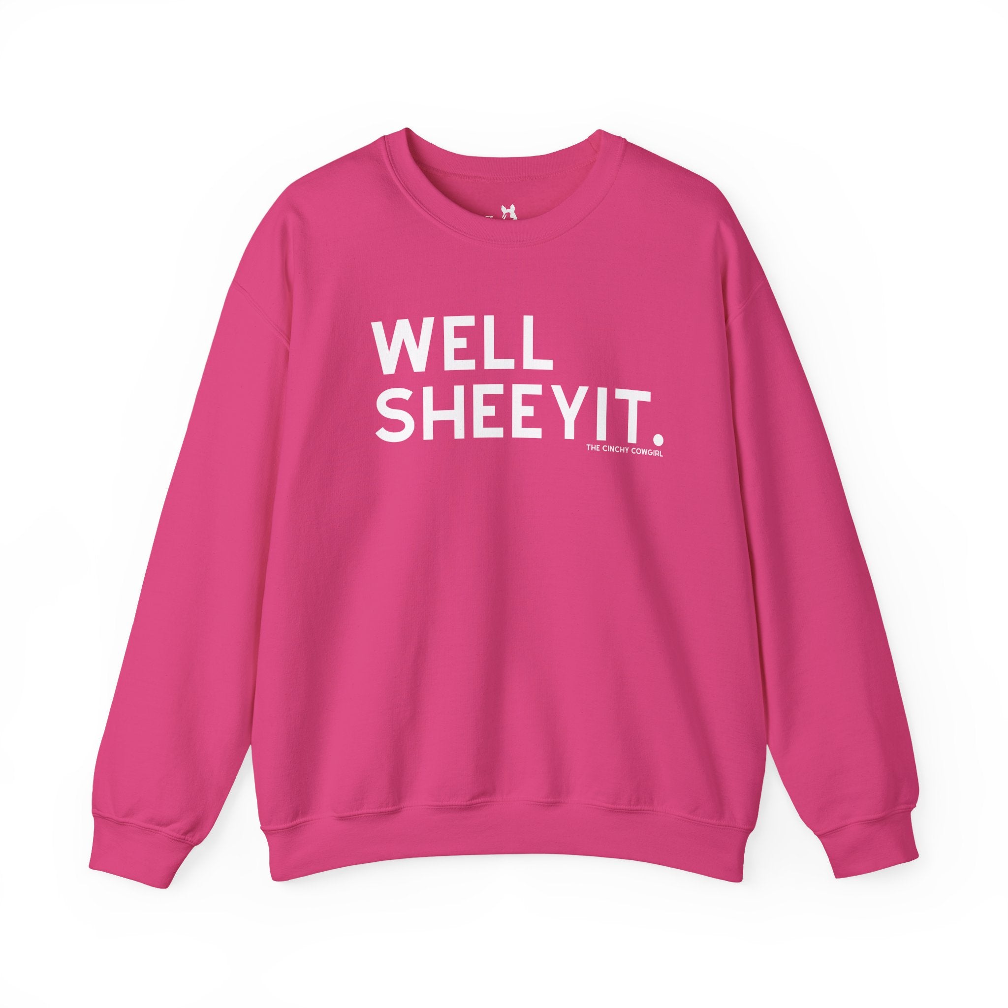Well Sheeyit Fleece Pullover Sweatshirt The Cinchy Cowgirl - Print S Heliconia