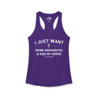 I Just Want to Drink Margaritas And Ride My Horse Tank Top Tank Top The Cinchy Cowgirl - Print XS Solid Purple Rush