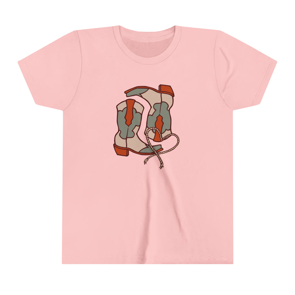 Pair A' Boots Youth Short Sleeve Tee Pink