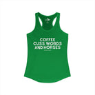 Coffee, Cuss Words And Horses Tank Top Tank Top The Cinchy Cowgirl - Print XS Solid Kelly Green