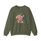 Praying Cowgirls Club Fleece Pullover Sweatshirt The Cinchy Cowgirl - Print S Military Green