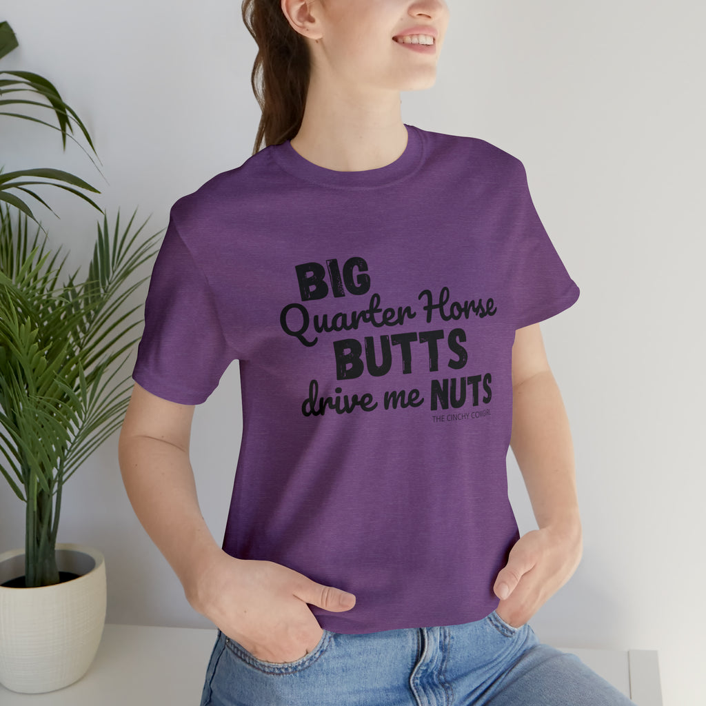 Quarter Horse Butts Short Sleeve Tee tcc graphic tee Printify Heather Team Purple XS 