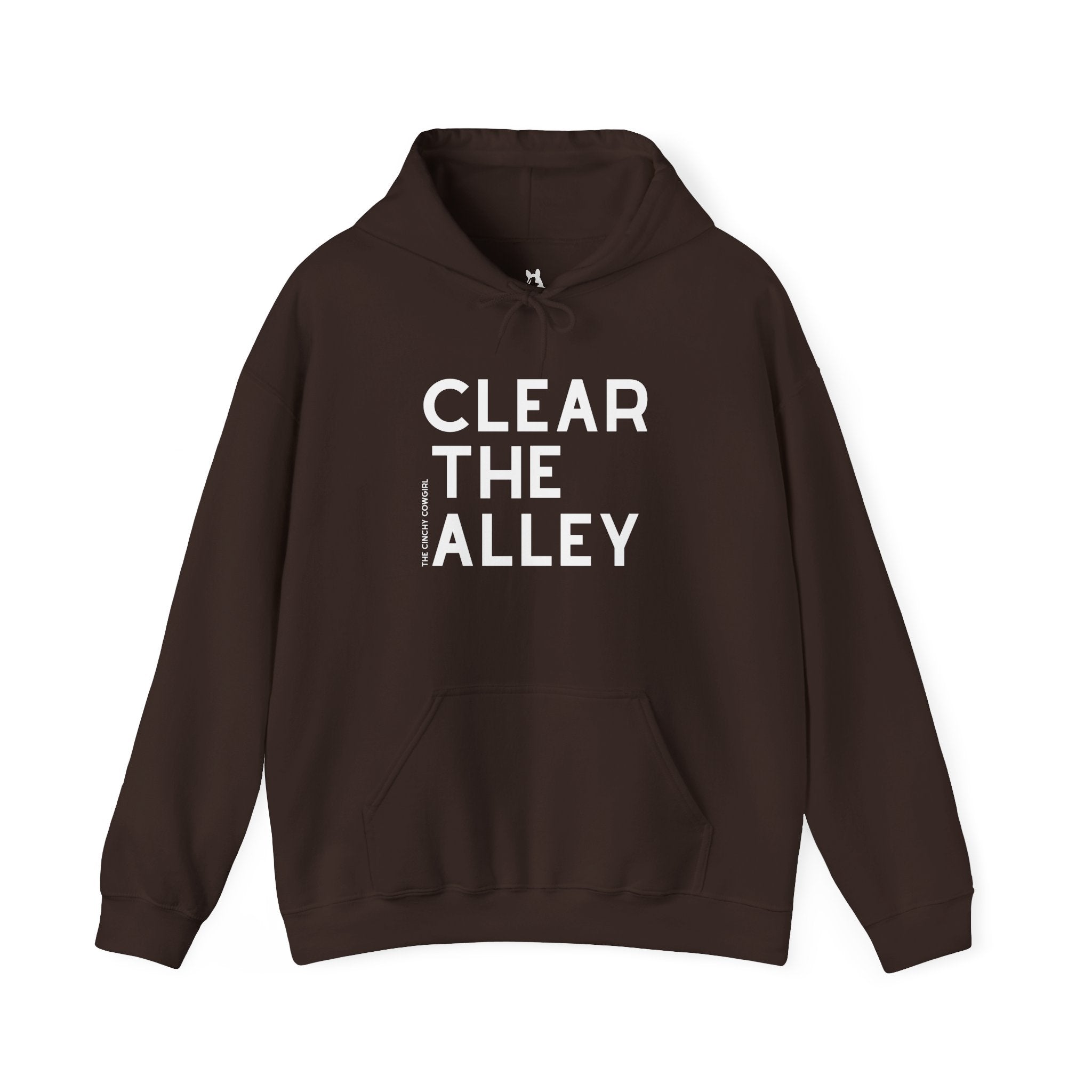 Clear The Alley Hoodie Graphic Hoodie The Cinchy Cowgirl - Print Dark Chocolate S