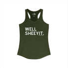 Well Sheeyit Tank Top Tank Top The Cinchy Cowgirl - Print XS Solid Military Green