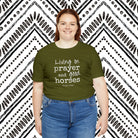 Living on Prayer & Horses Short Sleeve Tee tcc graphic tee Printify   