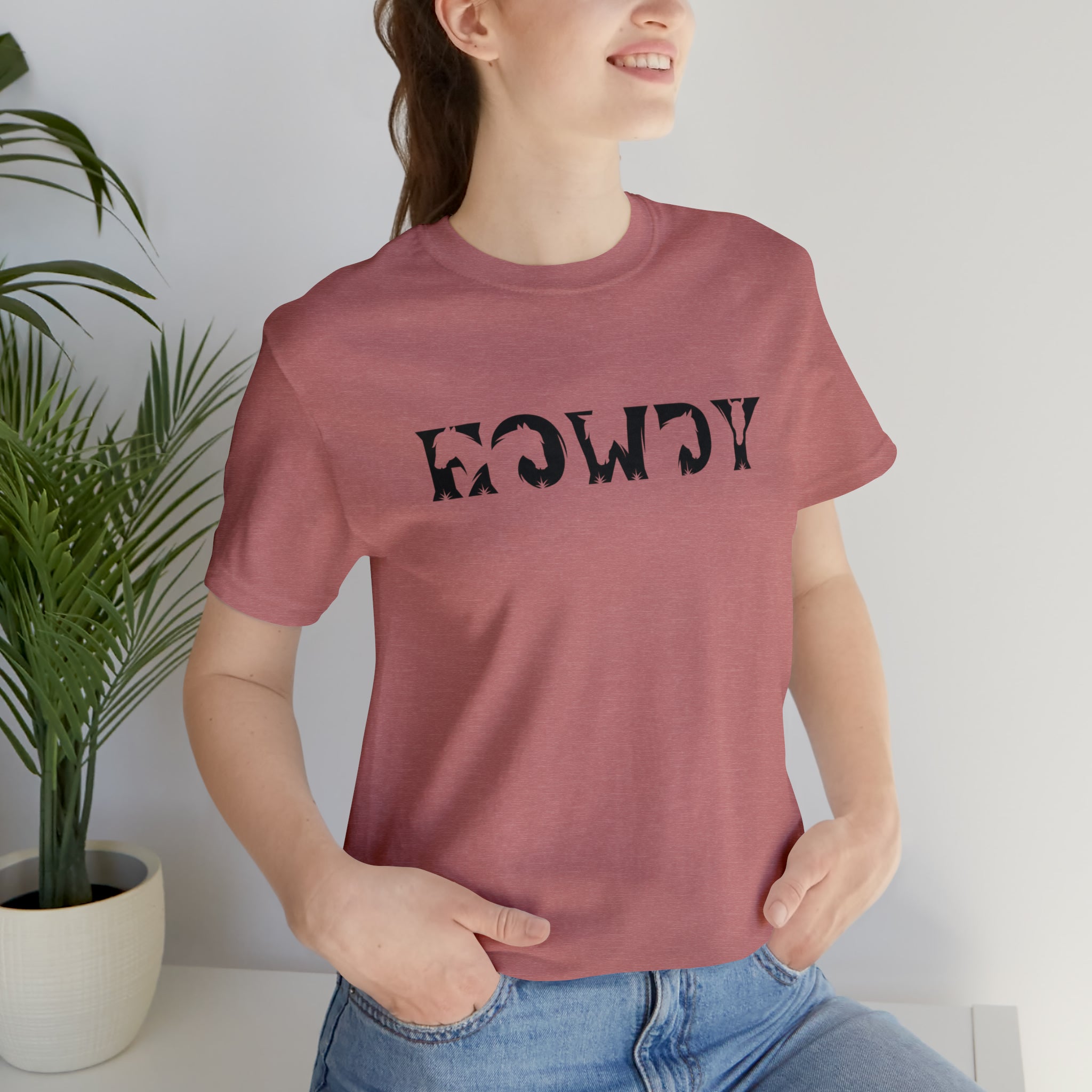 Howdy Short Sleeve Tee tcc graphic tee Printify Heather Mauve XS 