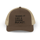 Embroidered Shake It Like A Grain Bucket Trucker Hat Embroidered TCC Hat The Cinchy Cowgirl - Print Brown / Khaki