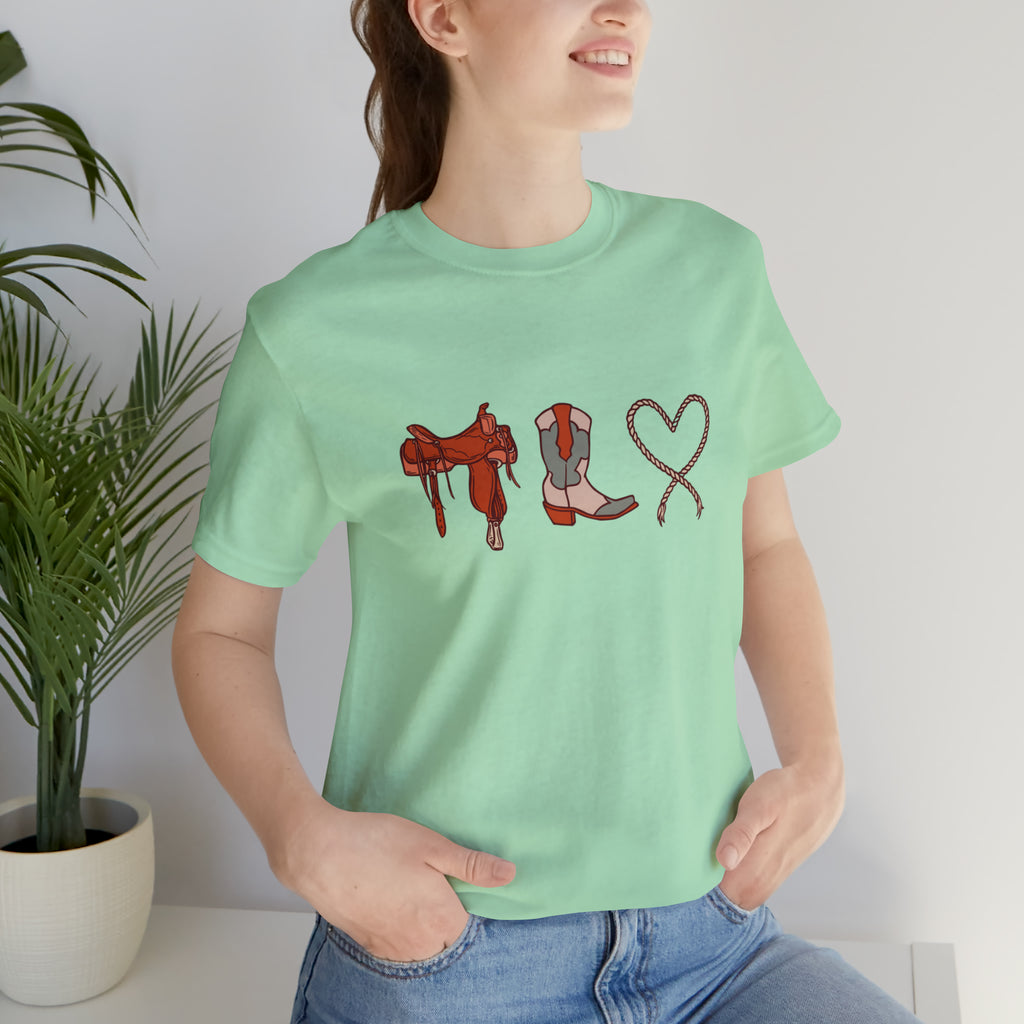Western Love Mint Short Sleeve Tee