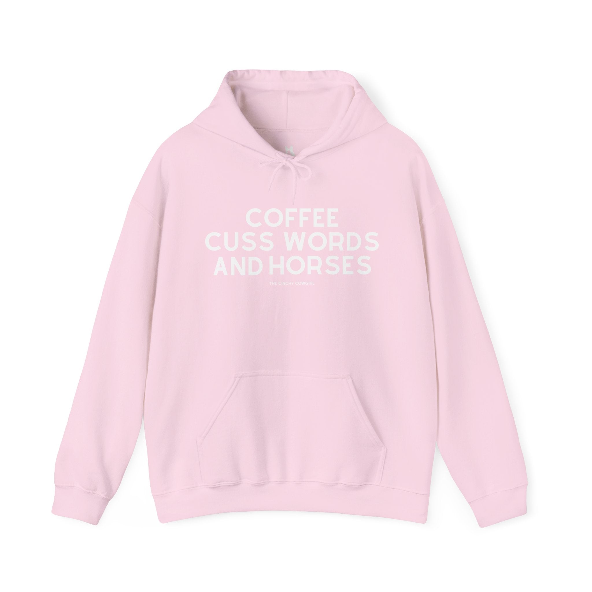 Coffee, Cuss Words & Horses Hoodie Hoodie The Cinchy Cowgirl - Print Light Pink S
