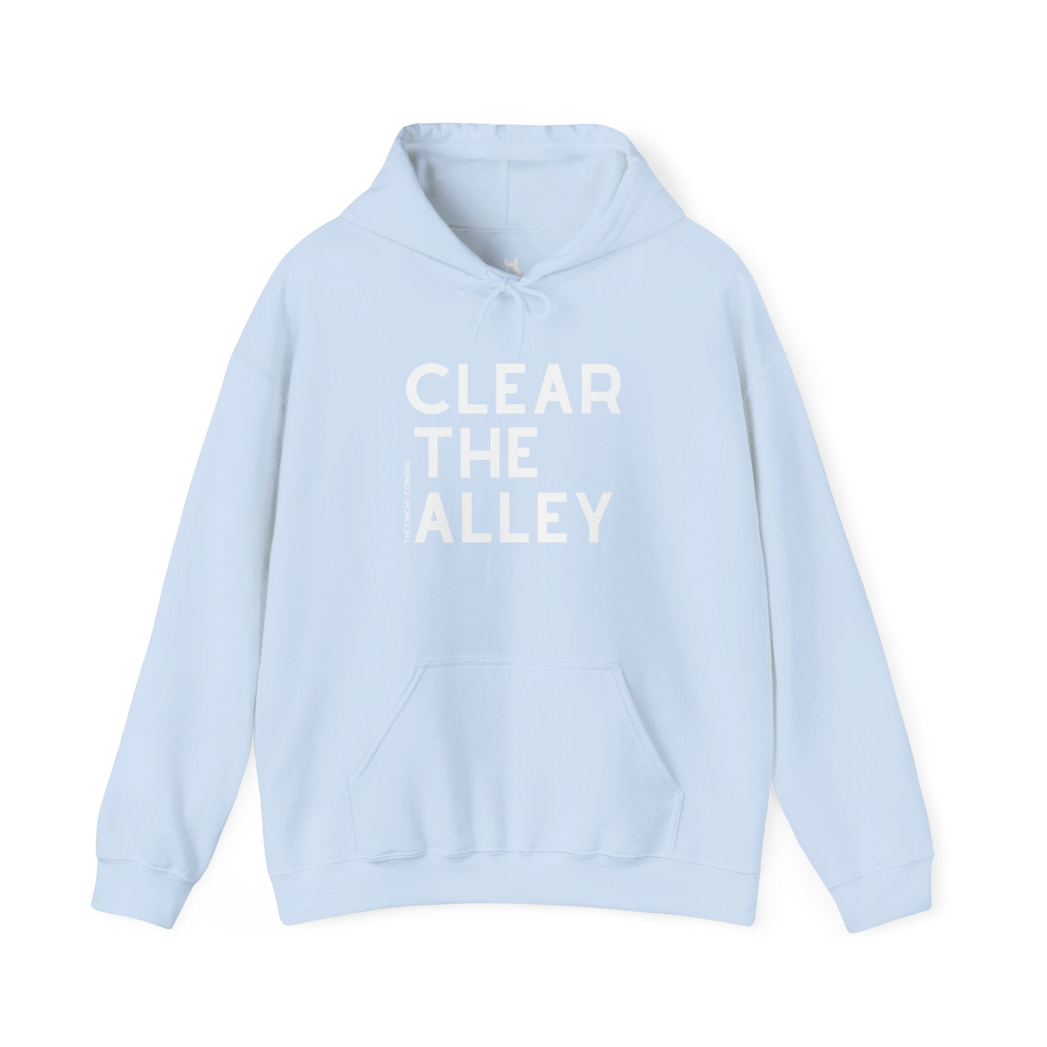 Clear The Alley Hoodie Graphic Hoodie The Cinchy Cowgirl - Print Light Blue S