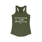 Appaloosa & Ambiguous Racerback Tank Horse Color Shirts Printify XS Solid Military Green 