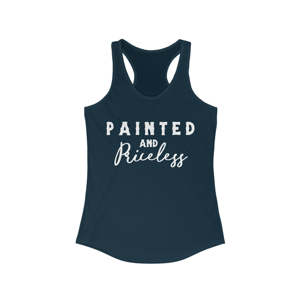 Painted & Priceless Racerback Tank Horse Color Shirts Printify XS Solid Midnight Navy 
