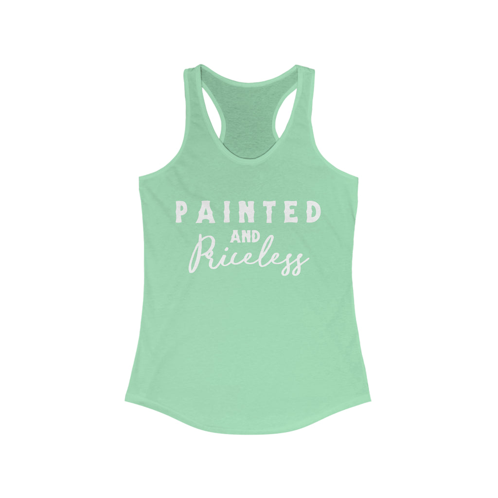 Painted & Priceless Racerback Tank Horse Color Shirts Printify XS Solid Mint 