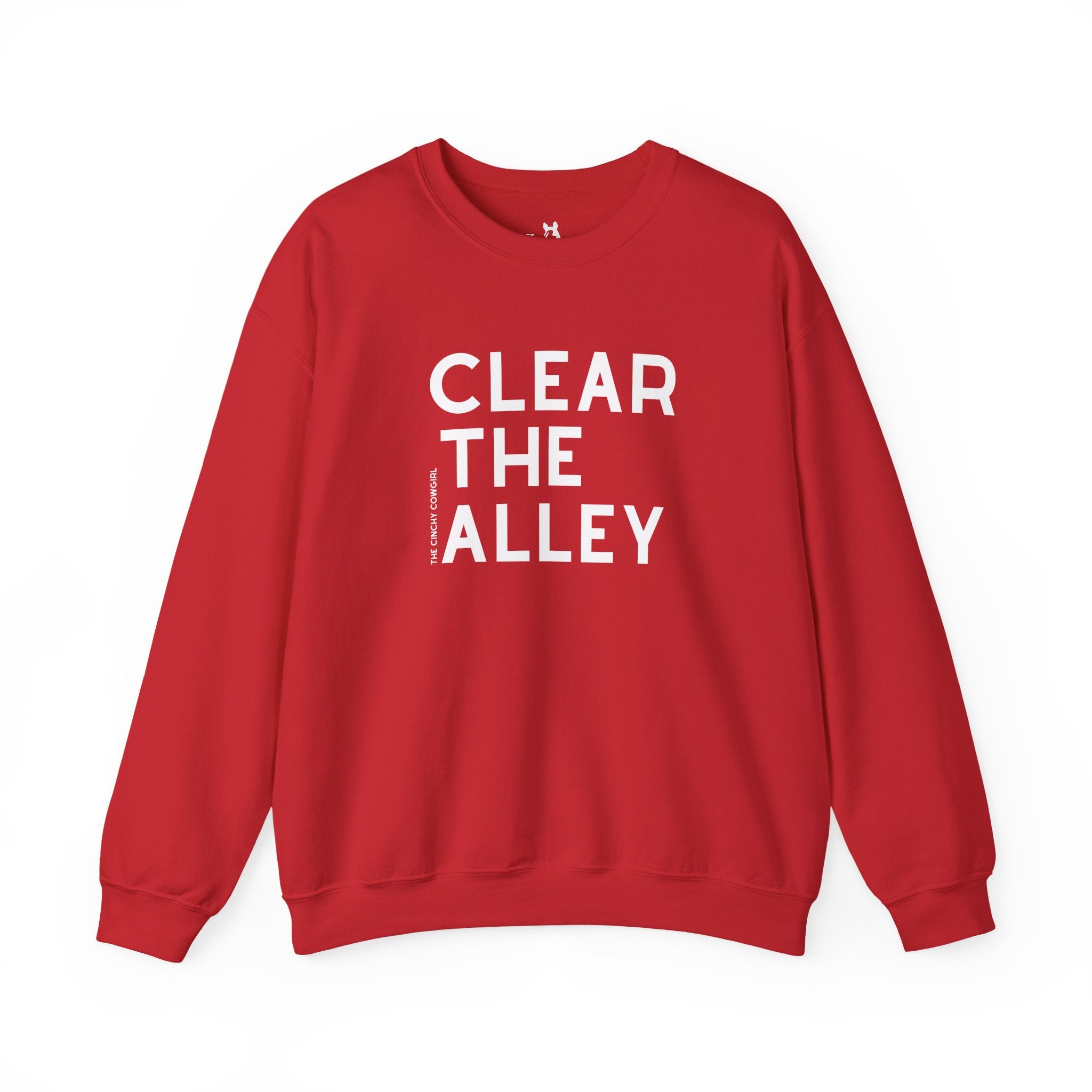 Clear The Alley Pullover Sweatshirt The Cinchy Cowgirl - Print S Red