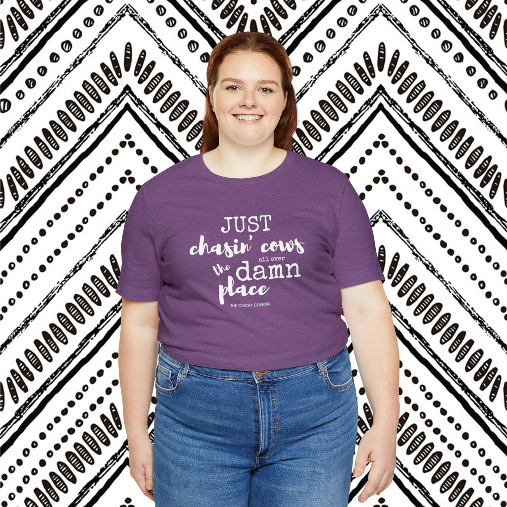 Just Chasin' Cows Short Sleeve Tee Plus Size