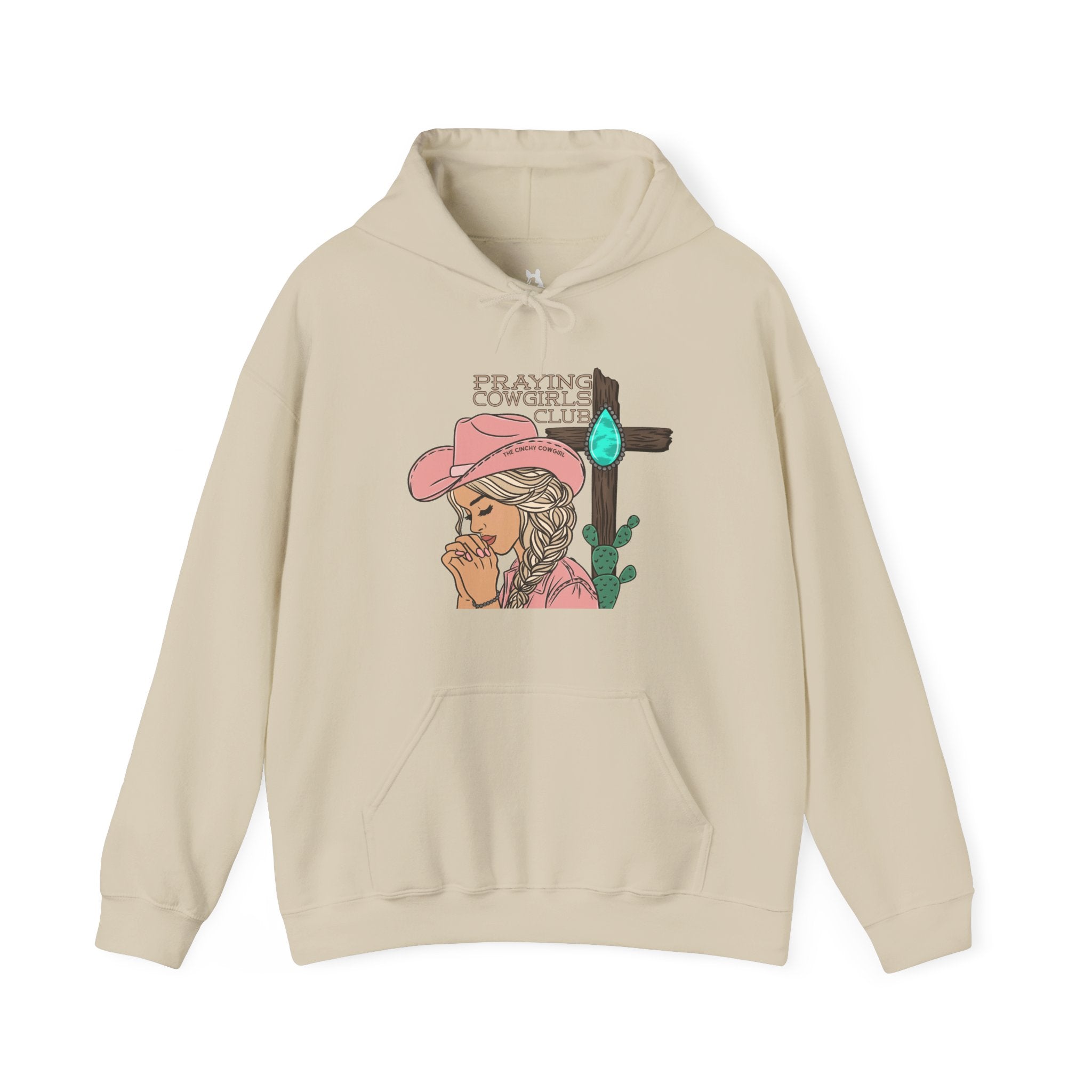 Praying Cowgirls Club Hoodie Hoodie The Cinchy Cowgirl - Print sand S