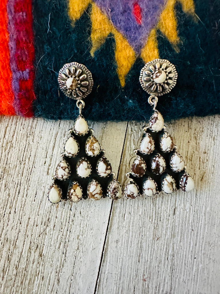 Wild West Triangle Dangle Earrings NT jewelry Nizhoni Traders LLC   