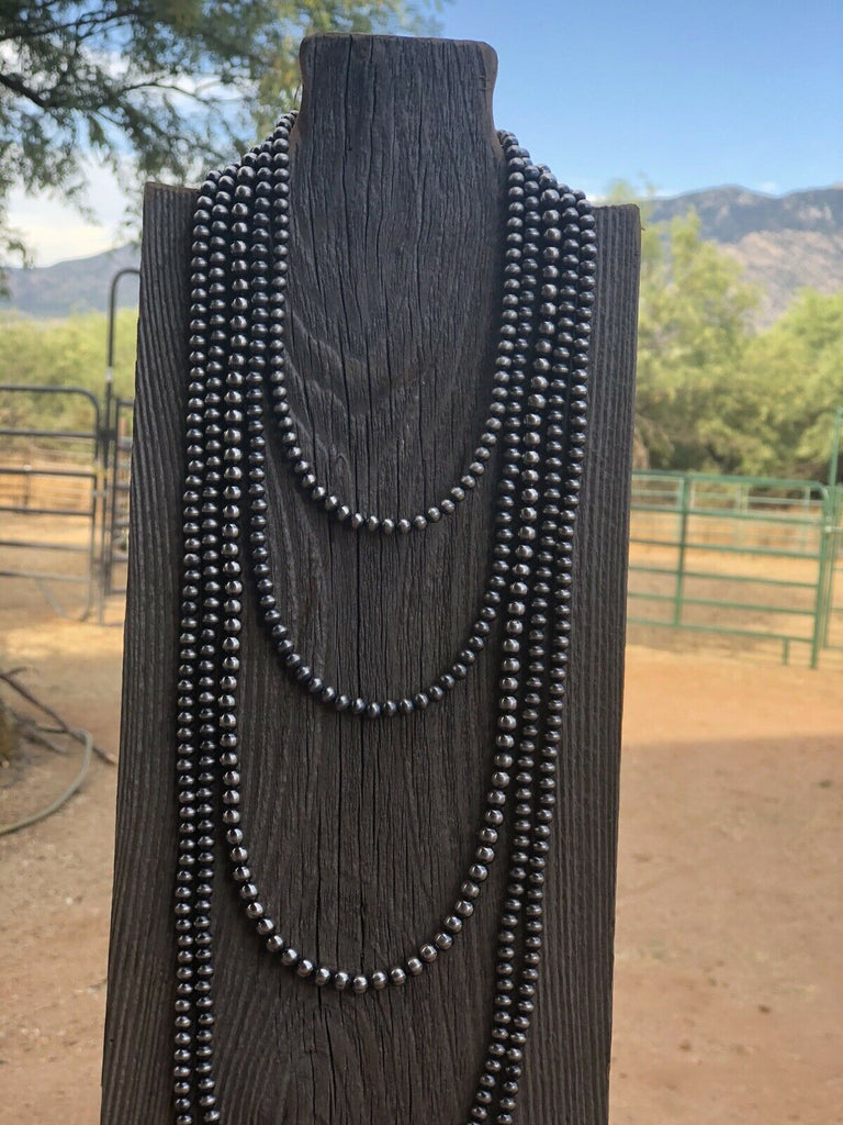 6mm Navajo Pearl Necklace NT jewelry Nizhoni Traders LLC   