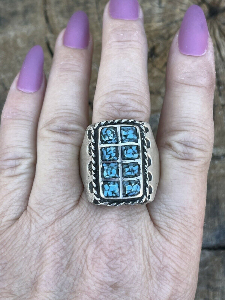 Unisex Turquoise Statement Ring NT jewelry Nizhoni Traders LLC   