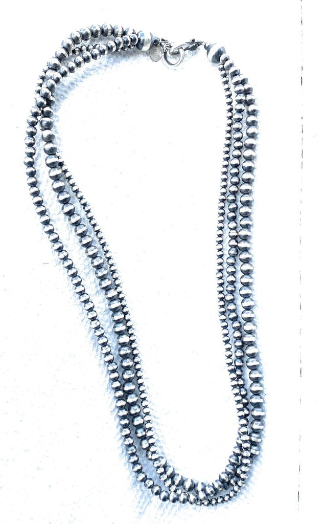 18" Three Strand Stacked Navajo Pearl Necklaces NT jewelry Nizhoni Traders LLC   