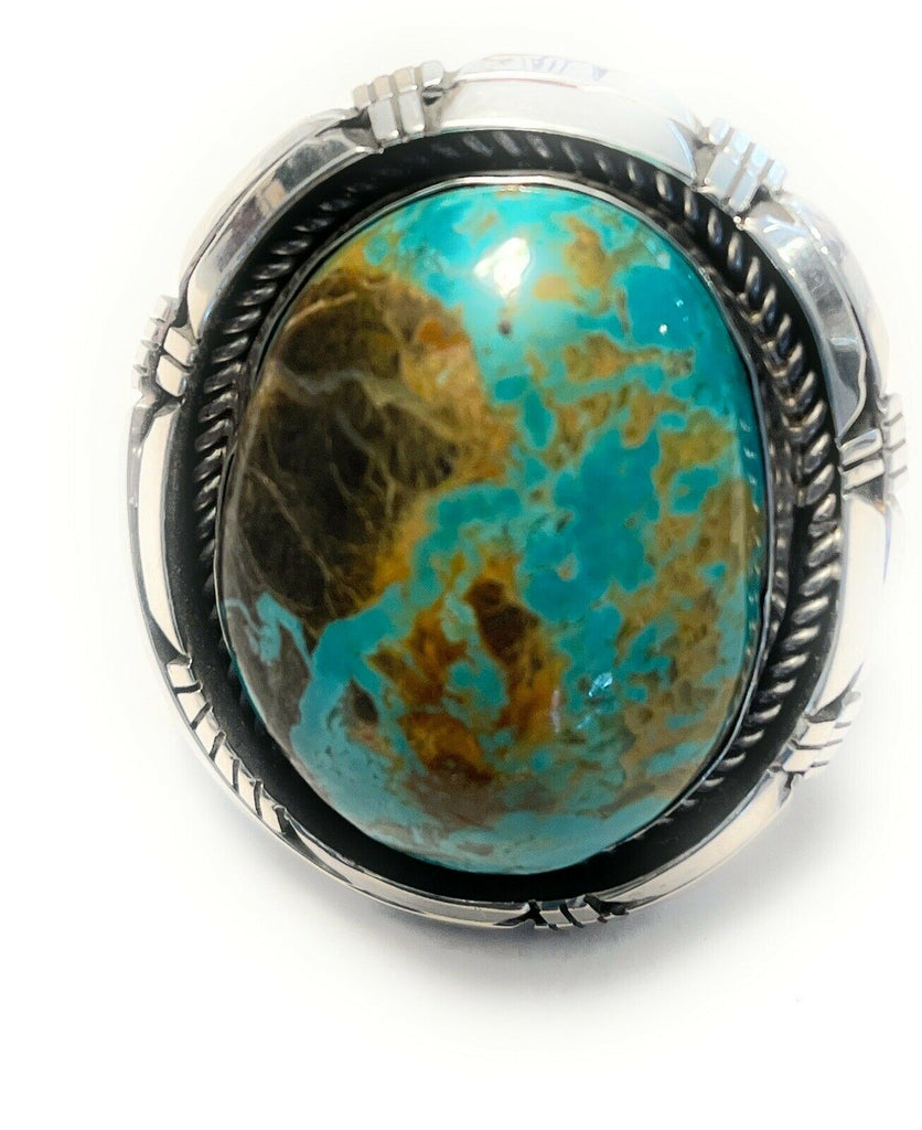 Turquoise Twisted Shadow Box Ring NT jewelry Nizhoni Traders LLC   