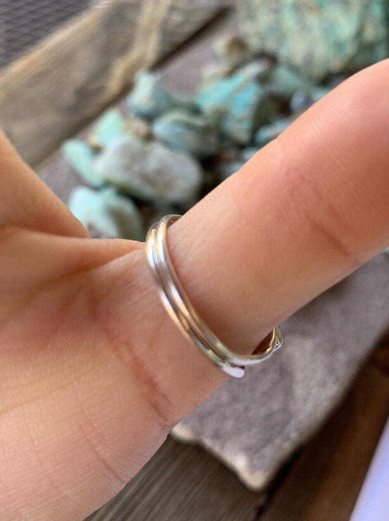 Double Stack Turquoise Ring NT jewelry Nizhoni Traders LLC   