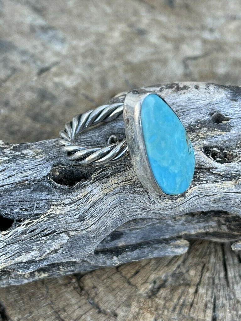 Rope Band Turquoise Ring NT jewelry Nizhoni Traders LLC   
