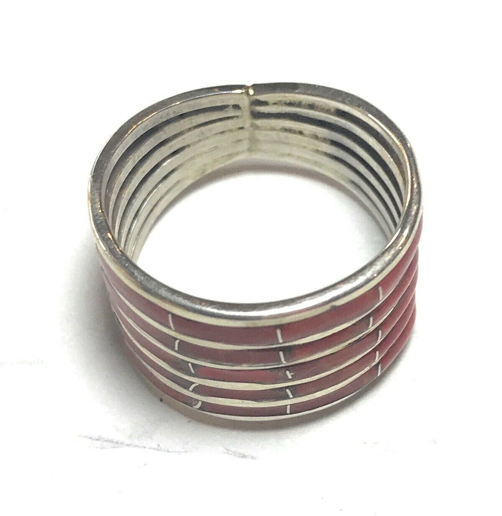 Red Fire Opal Flair Stacker Ring NT jewelry Nizhoni Traders LLC   