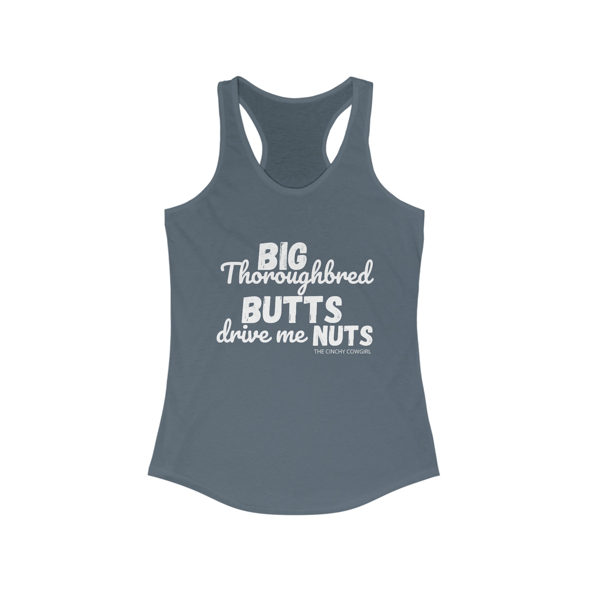 Thoroughbred Butts Racerback Tank tcc graphic tee Printify XS Solid Indigo