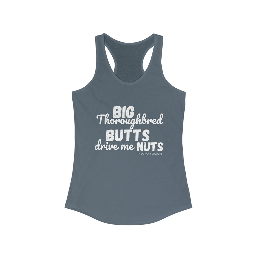 Thoroughbred Butts Racerback Tank tcc graphic tee Printify M Solid Indigo 