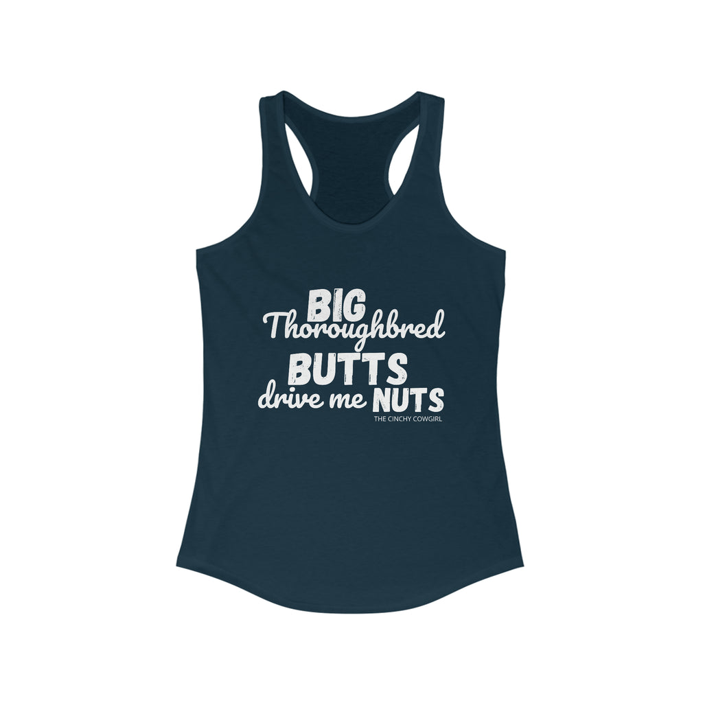 Thoroughbred Butts Racerback Tank tcc graphic tee Printify XS Solid Midnight Navy 