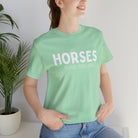 HORSES Because People Suck Short Sleeve Tee tcc graphic tee Printify Mint XS 