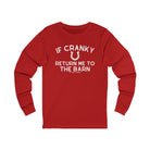 If Cranky Return Me To The Barn Long Sleeve Tee Long-sleeve The Cinchy Cowgirl - Print S Red