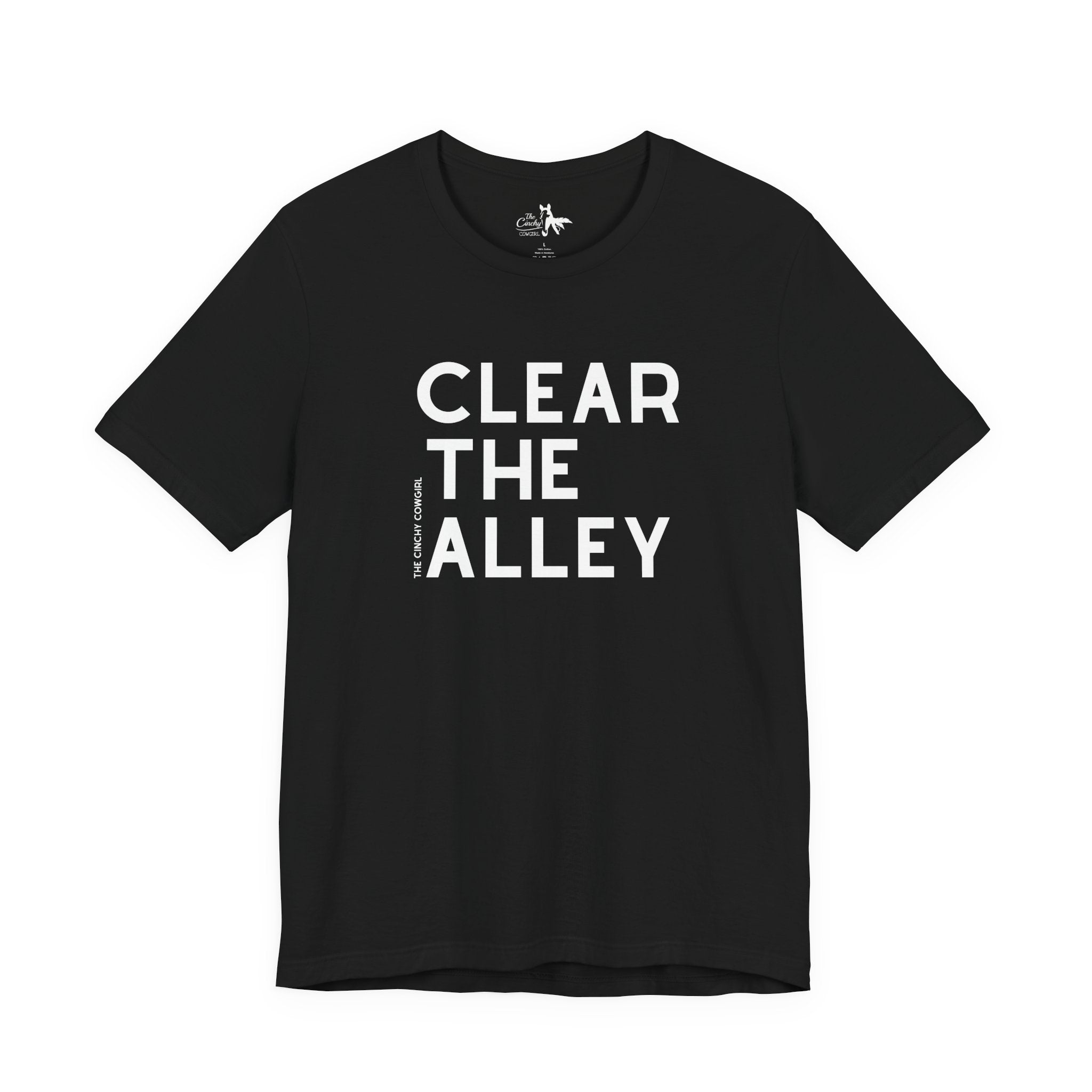 Clear The Alley Short Sleeve Tee Graphic Tee The Cinchy Cowgirl - Print Black XS