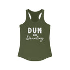 Dun & Daunting Racerback Tank Horse Color Shirts Printify XS Solid Military Green 