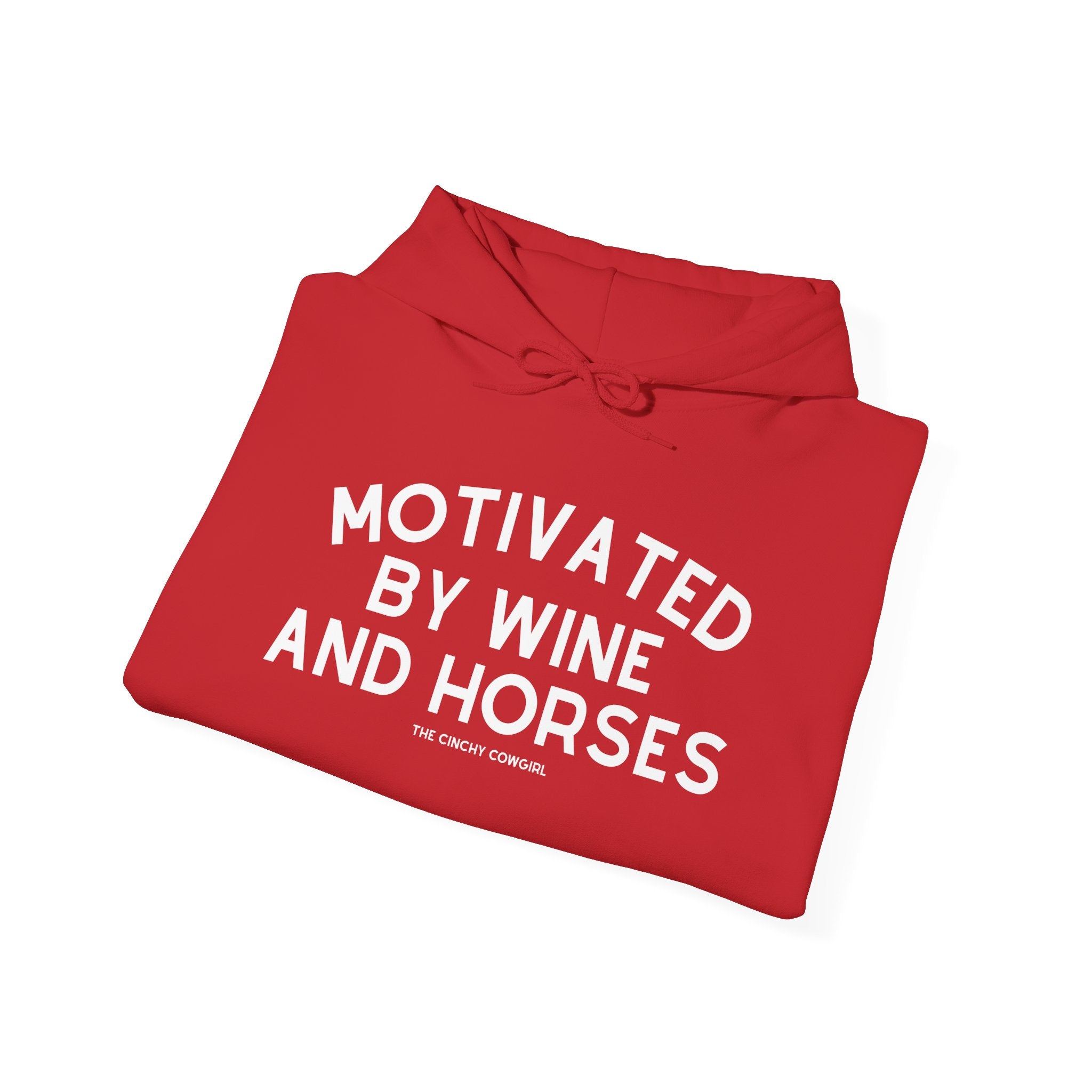 Motivated By Wine & Horses Hoodie Hoodie The Cinchy Cowgirl - Print