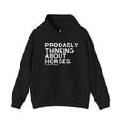 Probably Thinking About Horses Hoodie Graphic Hoodie The Cinchy Cowgirl - Print Black S