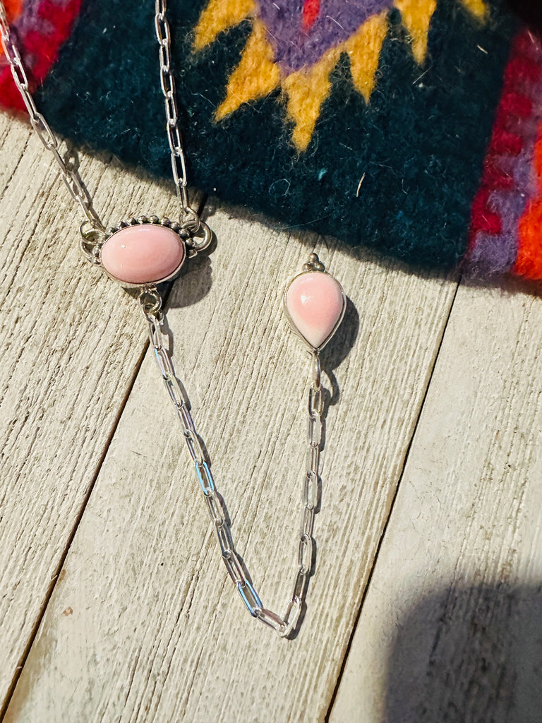 Pink Conch Dot Necklace NT jewelry Sterling   
