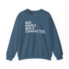 Red Mares Build Character Pullover Sweatshirt The Cinchy Cowgirl - Print S Indigo Blue