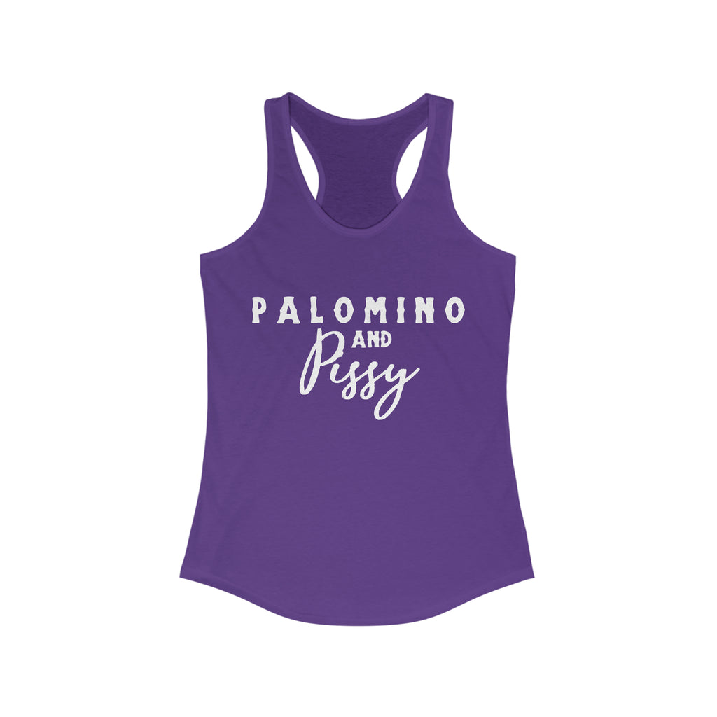 Palomino & Pissy Racerback Tank Horse Color Shirts Printify XS Solid Purple Rush 