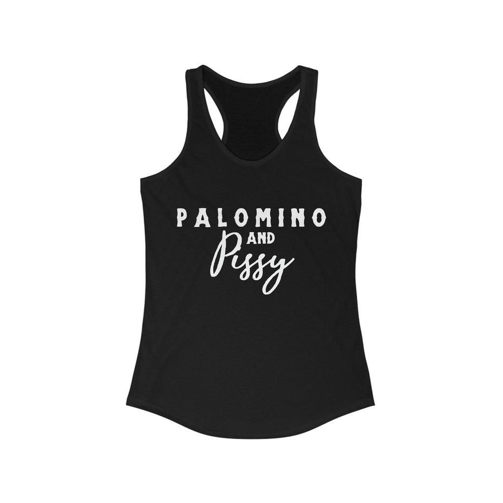 Palomino & Pissy Racerback Tank Horse Color Shirts Printify S Solid Black 